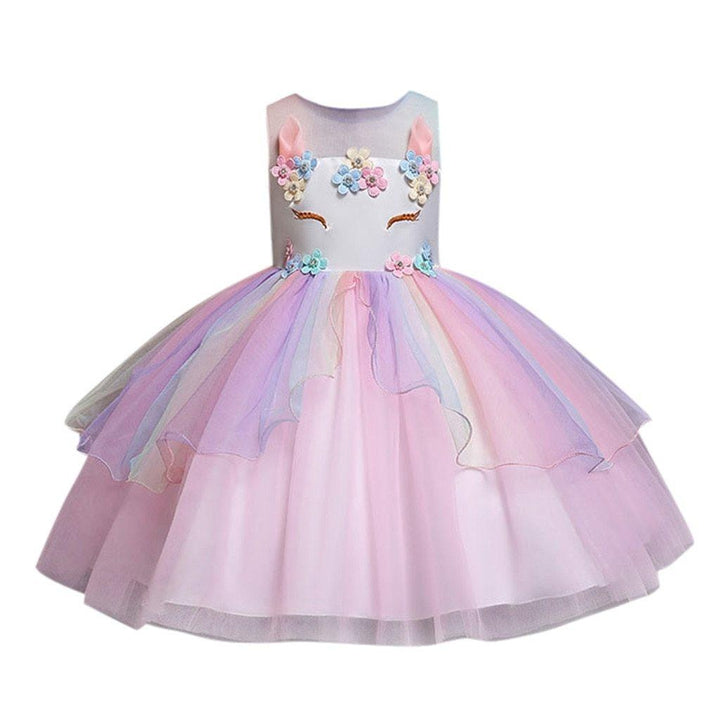 Toddler Kids Girls Sleeveless Tulle Princess Party Dresses - MomyMall Pink / 2-3 Years