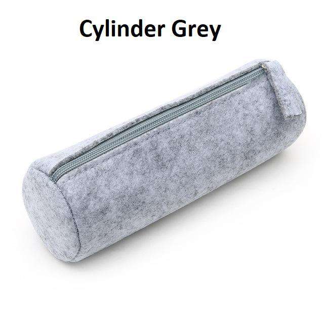 Minimal Grey Felt Pencil Cases - MomyMall Cylinder Grey