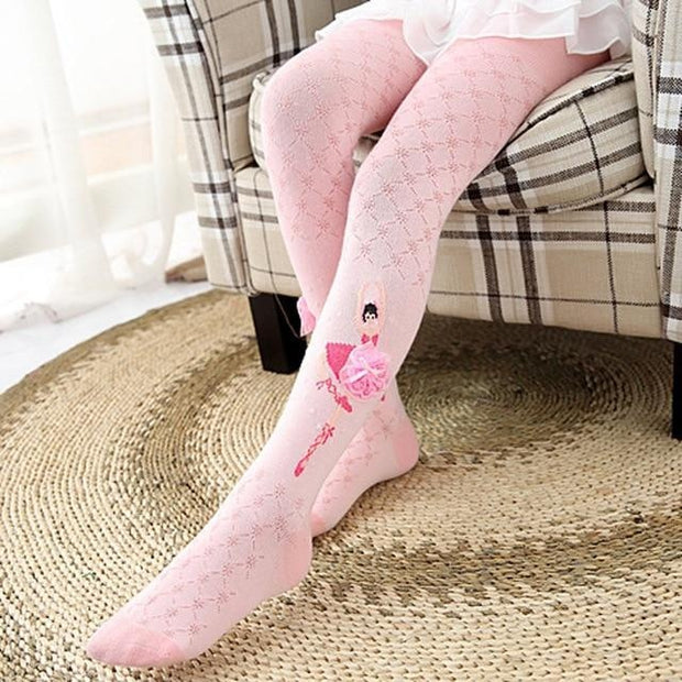 Girls Dancing Ballet Tights Pantyhose Cute Bowknot Stockings - MomyMall Pink / S ( 1-3 Years )