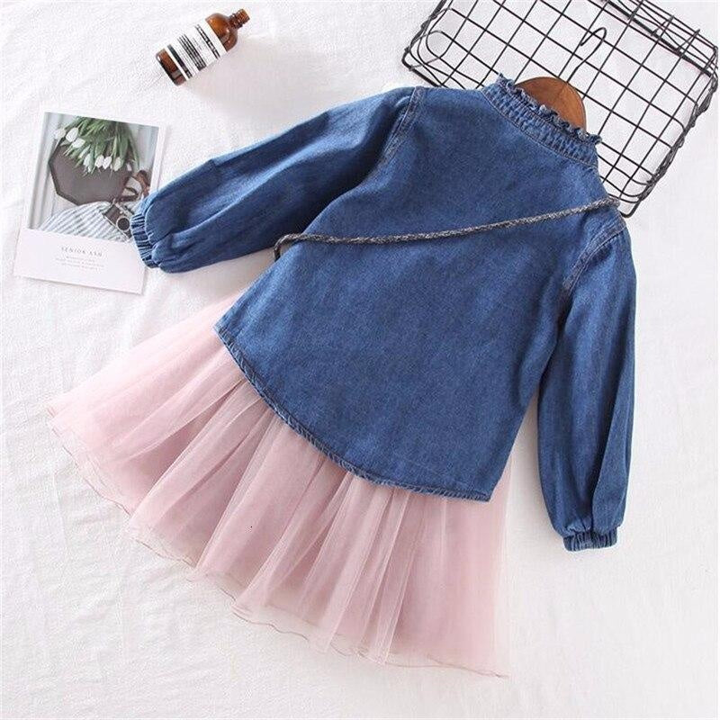 Filles Robe Denim Brodé Tops + Tutu Jupe 2 Pcs 2-7 Ans