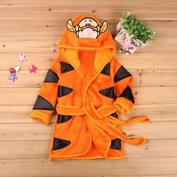 Winter Boy Girl Cartoon Robe Bathrobe Sleepwear Pajamas - MomyMall Orange / 12-18 Months