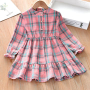 Girls Dress Casual Plaid  Autumn Spring Dresses 3-10 Years