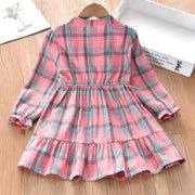 Girls Dress Casual Plaid  Autumn Spring Dresses 3-10 Years