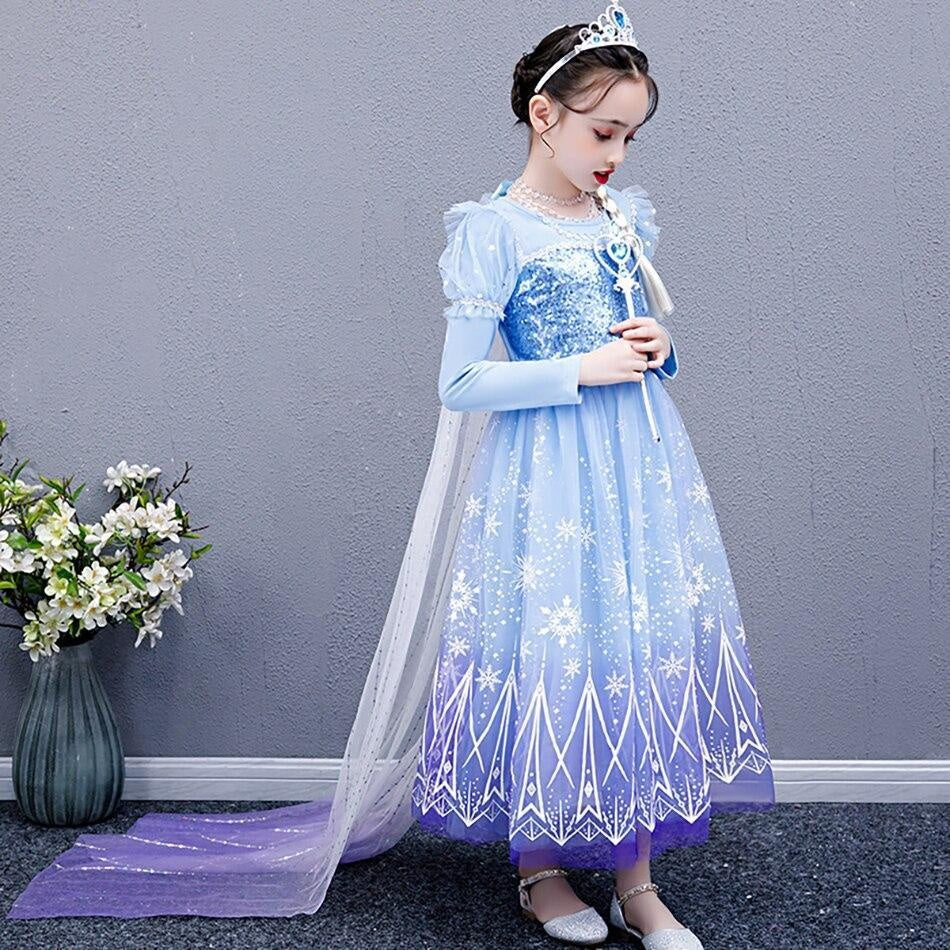 Girls Kids Long Sleeve Fall Winter Halloween Christmas Princess Dress - MomyMall