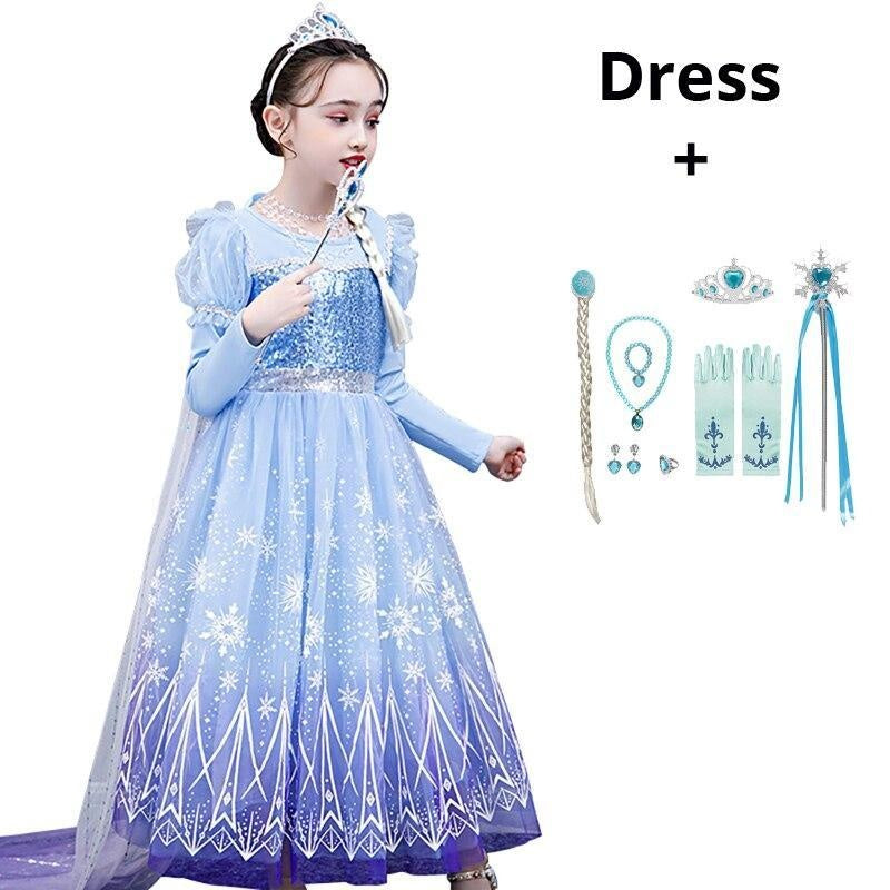 Girls Kids Long Sleeve Fall Winter Halloween Christmas Princess Dress - MomyMall 1-2T / Type 3