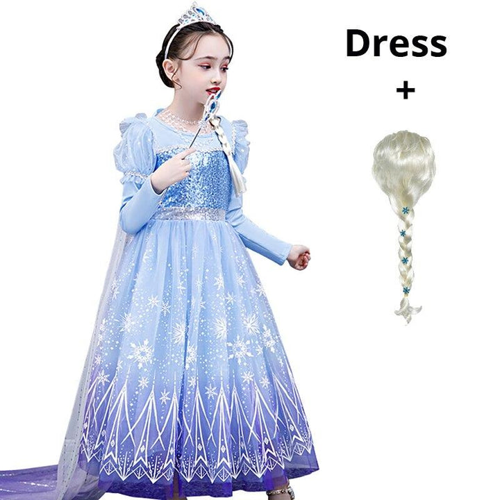 Girls Kids Long Sleeve Fall Winter Halloween Christmas Princess Dress - MomyMall 1-2T / Type2