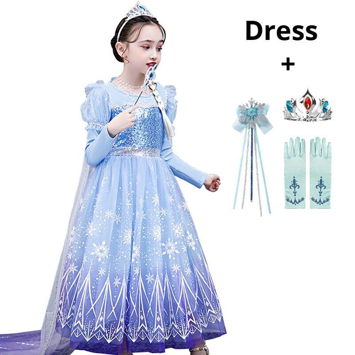 Girls Kids Long Sleeve Fall Winter Halloween Christmas Princess Dress - MomyMall 1-2T / Type 4