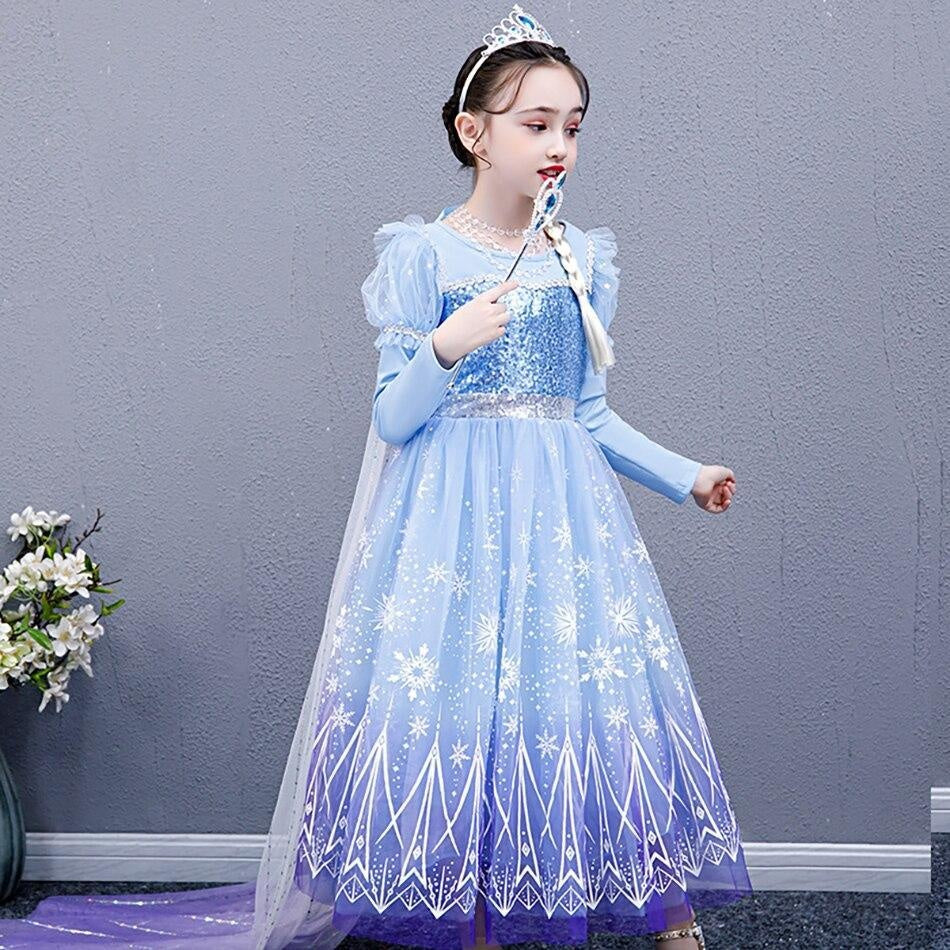 Girls Kids Long Sleeve Fall Winter Halloween Christmas Princess Dress - MomyMall