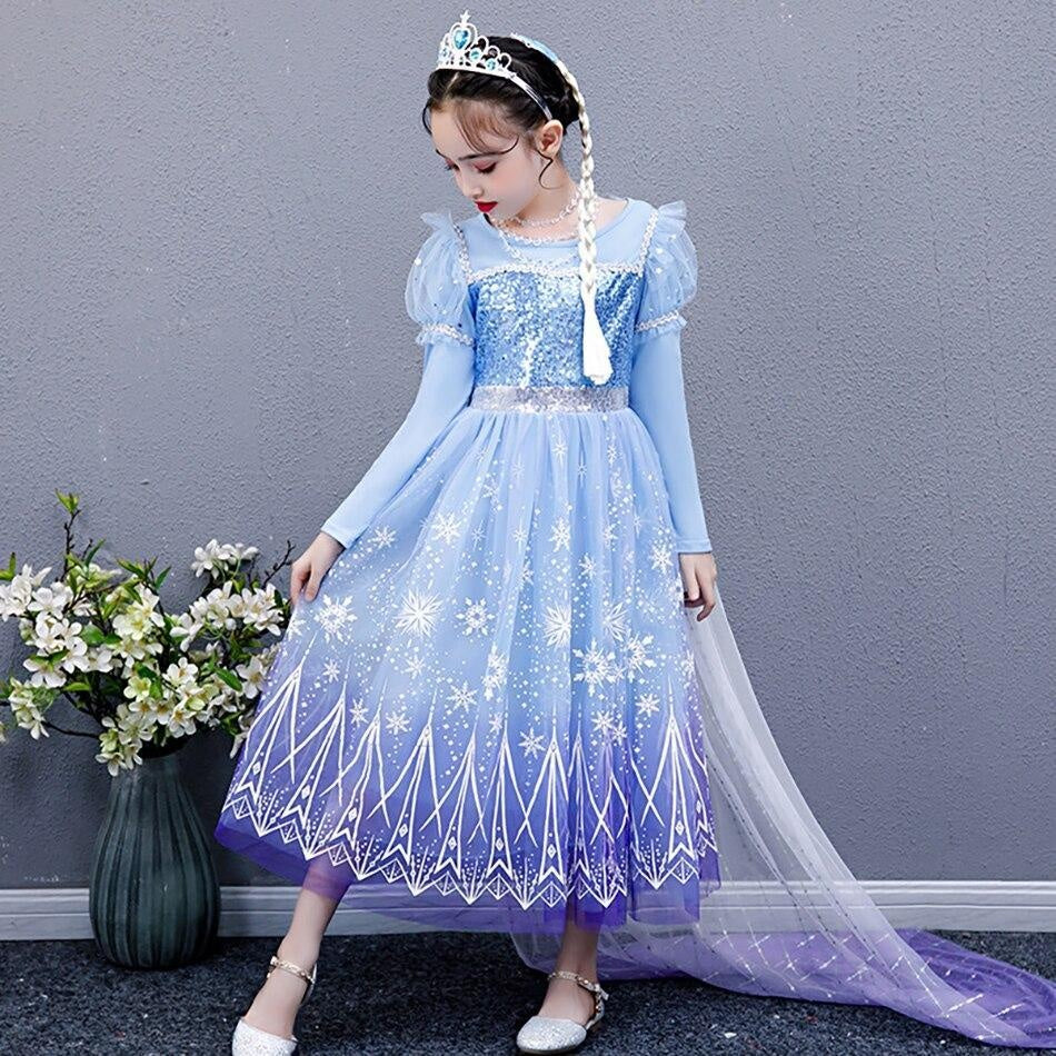 Girls Kids Long Sleeve Fall Winter Halloween Christmas Princess Dress - MomyMall