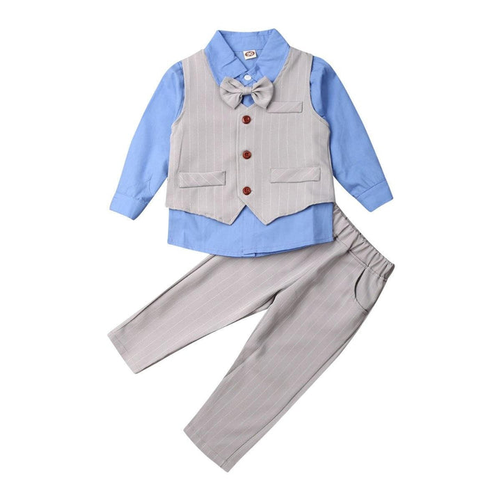 Kids Toddler Boy Autumn Spring Long Sleeve Gentleman Outfits 3PCS