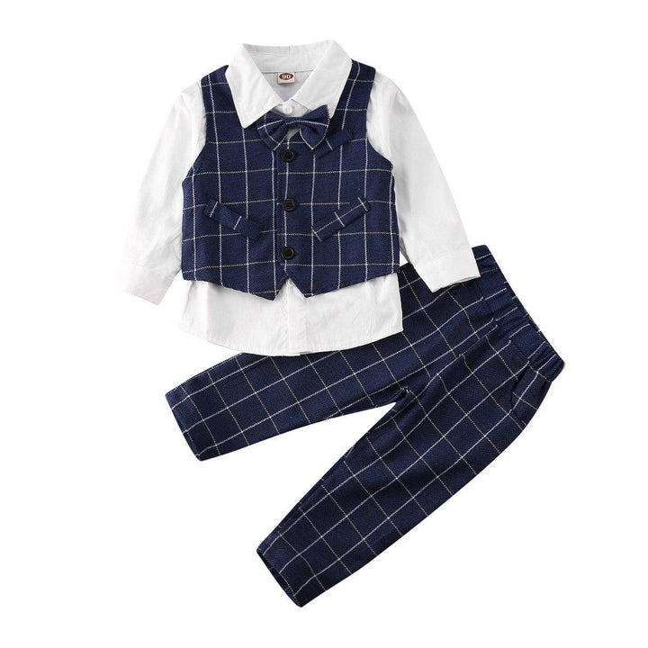 Kids Toddler Boy Autumn Spring Long Sleeve Gentleman Outfits 3PCS
