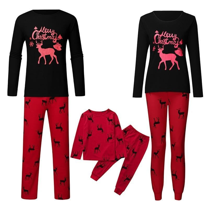 Family Christmas Pajamas Mommy Daughter Son Matching Family Look Outfit Nightwear