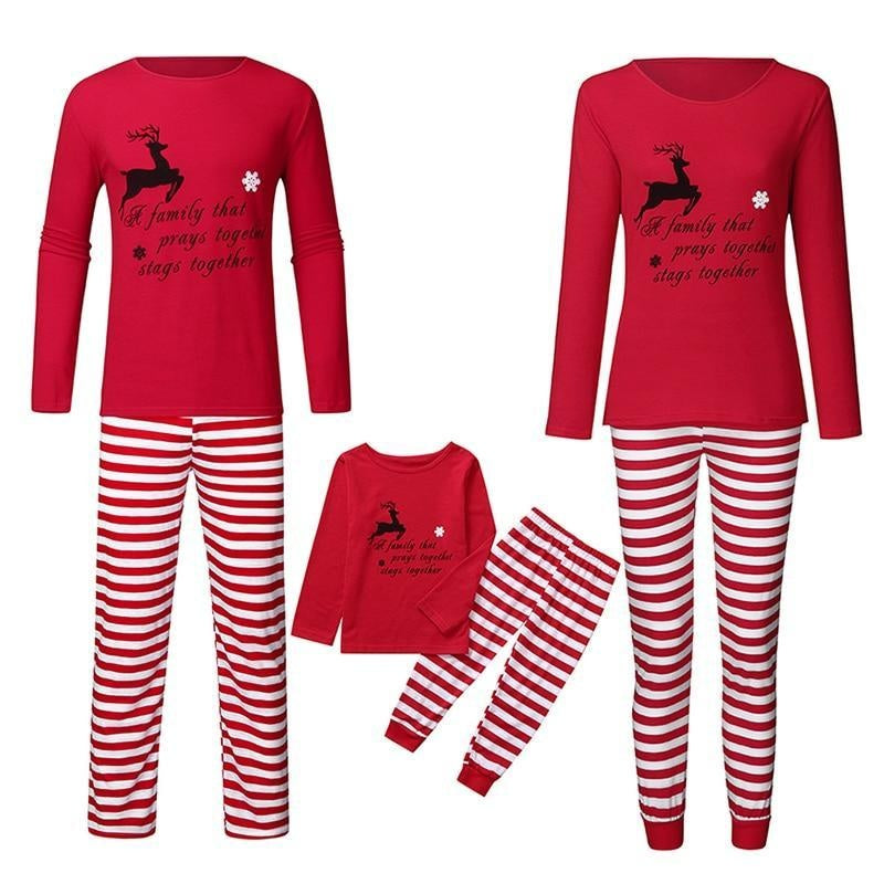 Family Christmas Pajamas Mommy Daughter Son Matching Family Look Outfit Nightwear