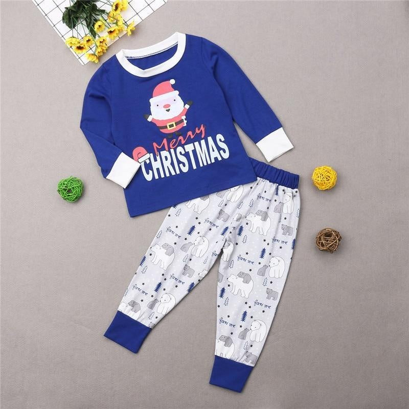 Family Christmas Pajamas Family Matching Adult Women Kids Outfit Sleepwear - MomyMall