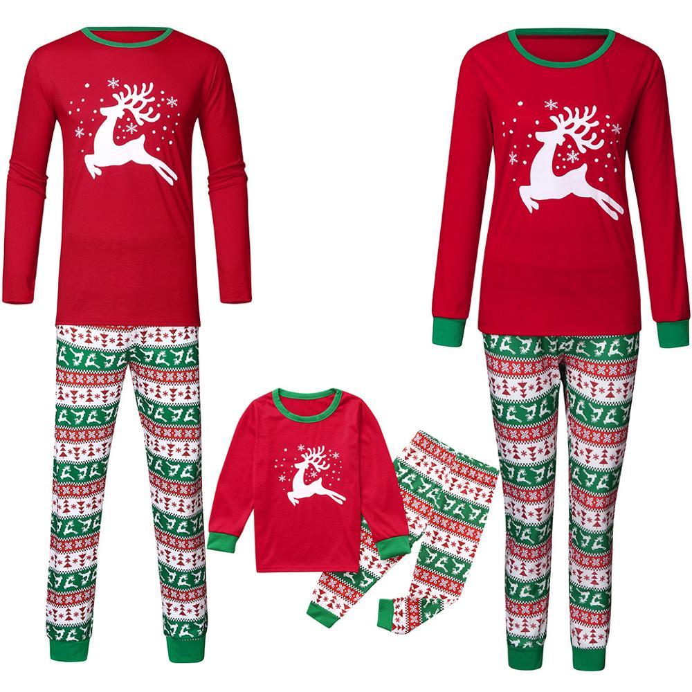 Family Matching Christmas Pajamas Adult Kids Girls Boy Sleepwear Nightwear Outfits