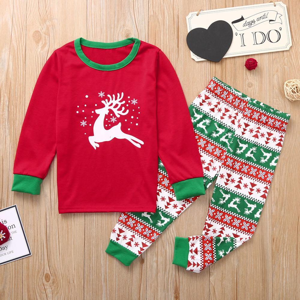 Family Matching Christmas Pajamas Adult Kids Girls Boy Sleepwear Nightwear Outfits