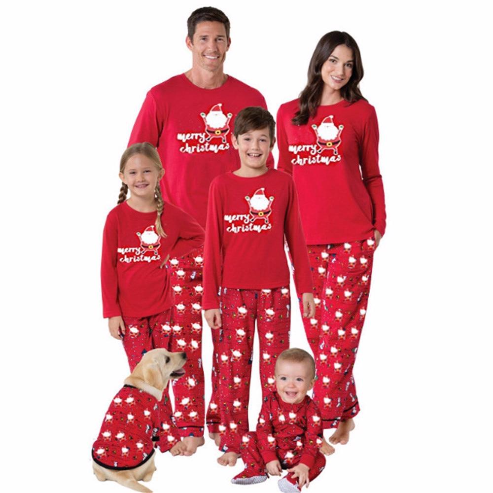 Family Matching Christmas Pajamas Kids Girls Boy Sleepwear Nightwear Outfit