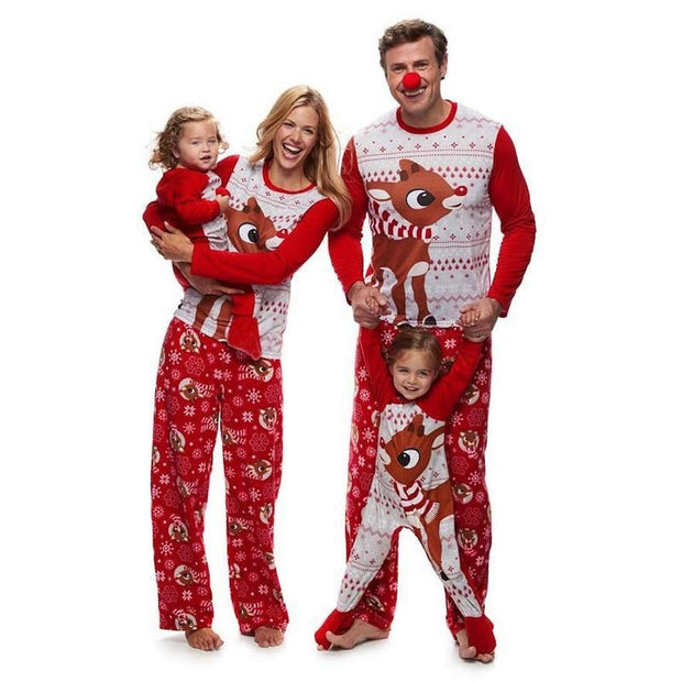 Family Matching Christmas Pajamas Matching Baby Romper Sleepwear Outfits - MomyMall