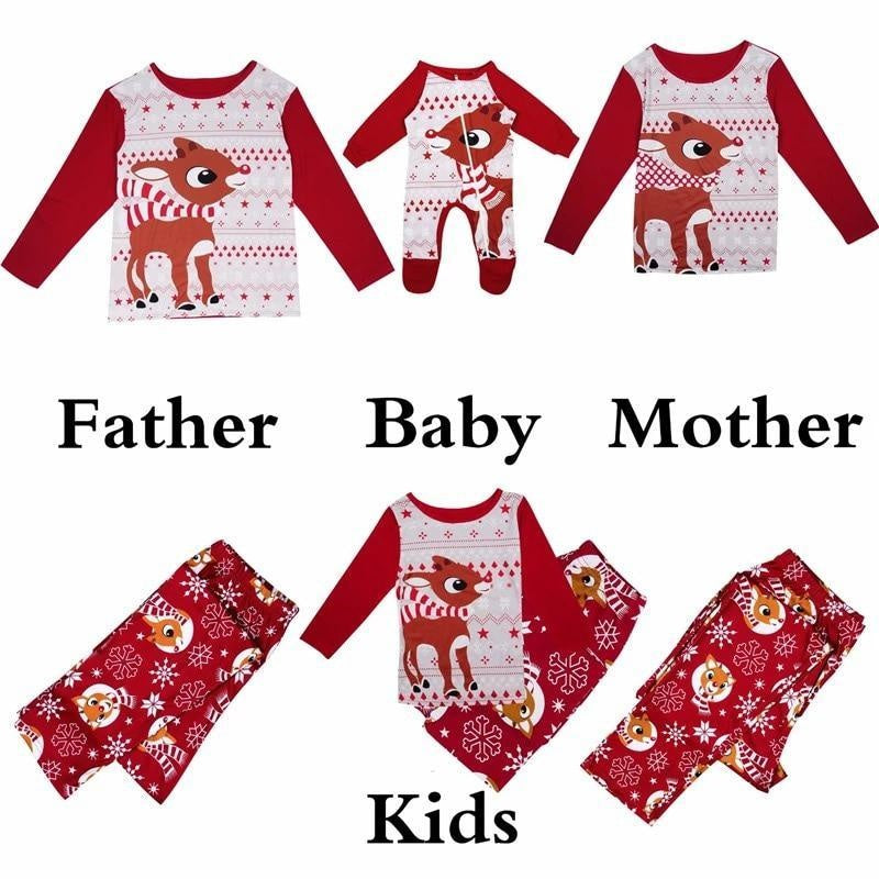 Family Matching Christmas Pajamas Matching Baby Romper Sleepwear Outfits - MomyMall