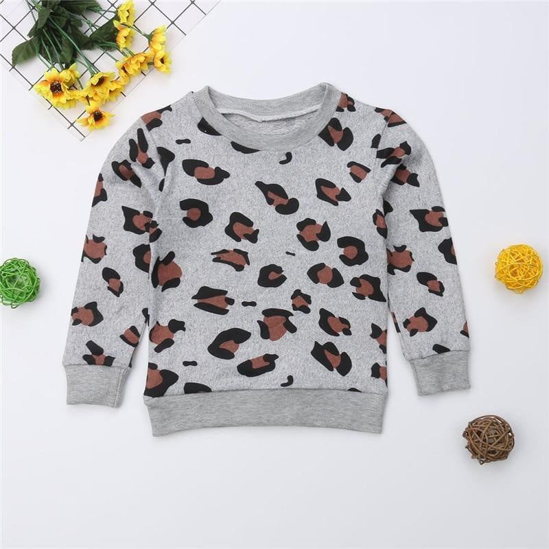 Mother Daughter Son Long Sleeve Leopard Shirt Family Matching Outfits - MomyMall