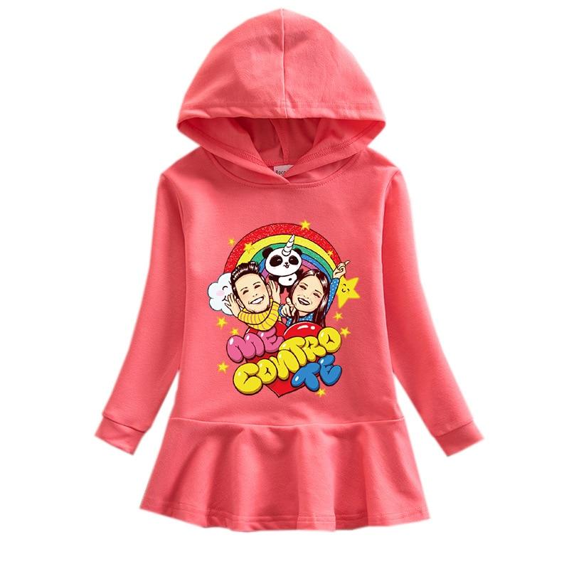 Girl Spring Autumn Cute Cotton Sweatshirt Dress 1-8Y - MomyMall Watermelon Red / 1-2 Years