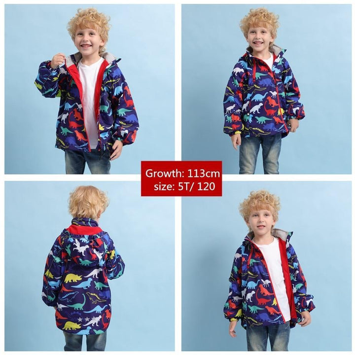Kids Boy Autumn Winter Dinosaur Jacket Windbreaker Coat - MomyMall
