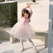 Fashion Girls Tutu Dress Fall Winter Dancing Birthday Princess Dresses 2-7T - MomyMall