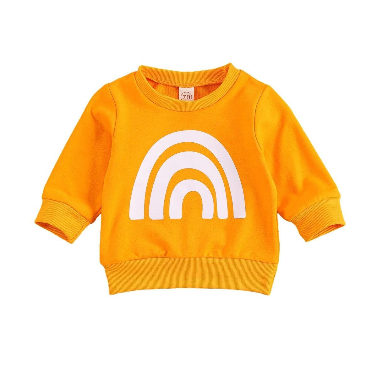 Baby Sweatshirts  Rainbow Print Long Sleeve Loose Shirt