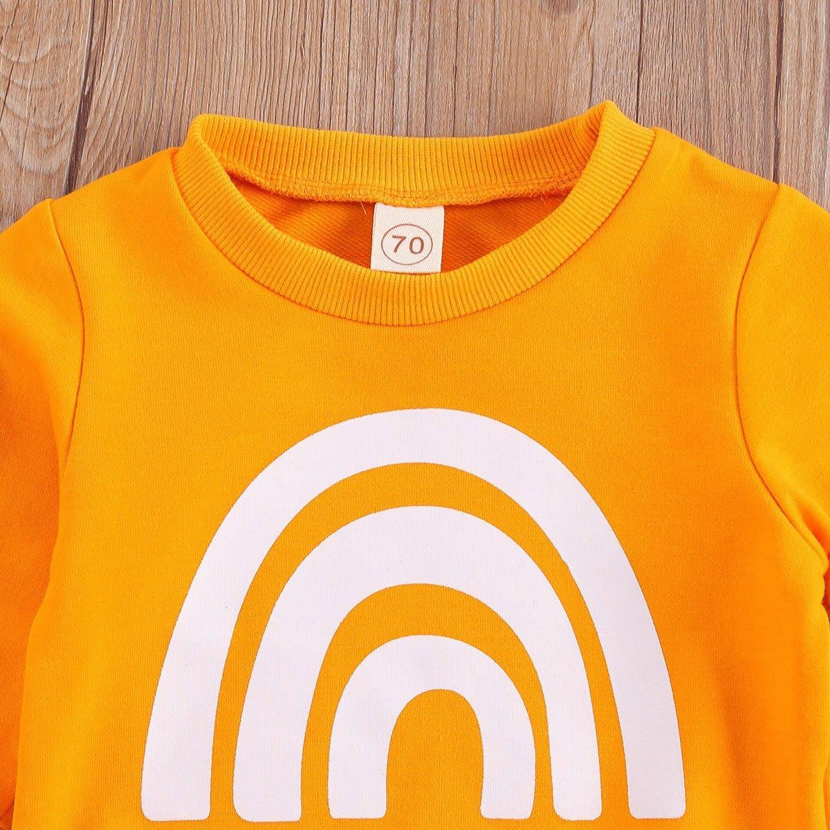 Baby Sweatshirts  Rainbow Print Long Sleeve Loose Shirt