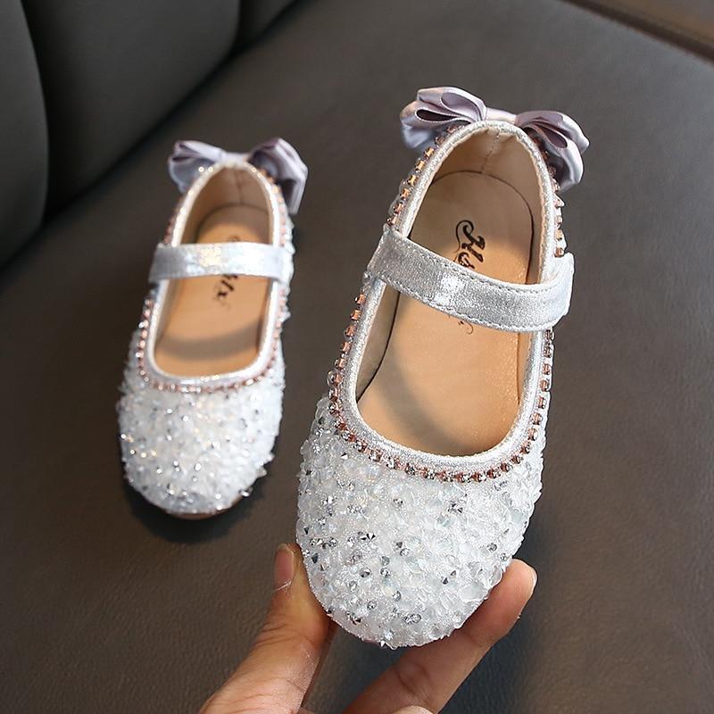 Kids Baby Girl Fashion Bow Wedding Shoes School Princess Leather Shoes - MomyMall