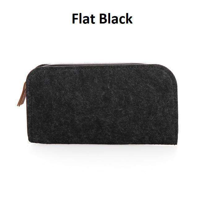 Minimal Grey Felt Pencil Cases - MomyMall Flat Black