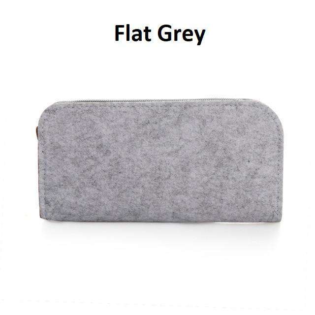 Minimal Grey Felt Pencil Cases - MomyMall Flat Grey