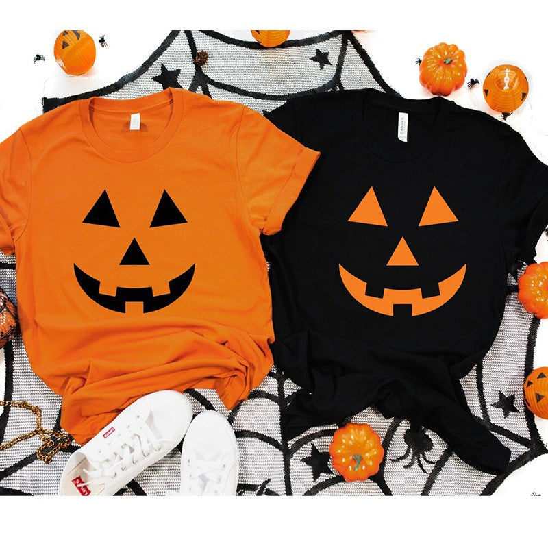 Funny Pumpkin Face Women T Shirts - MomyMall