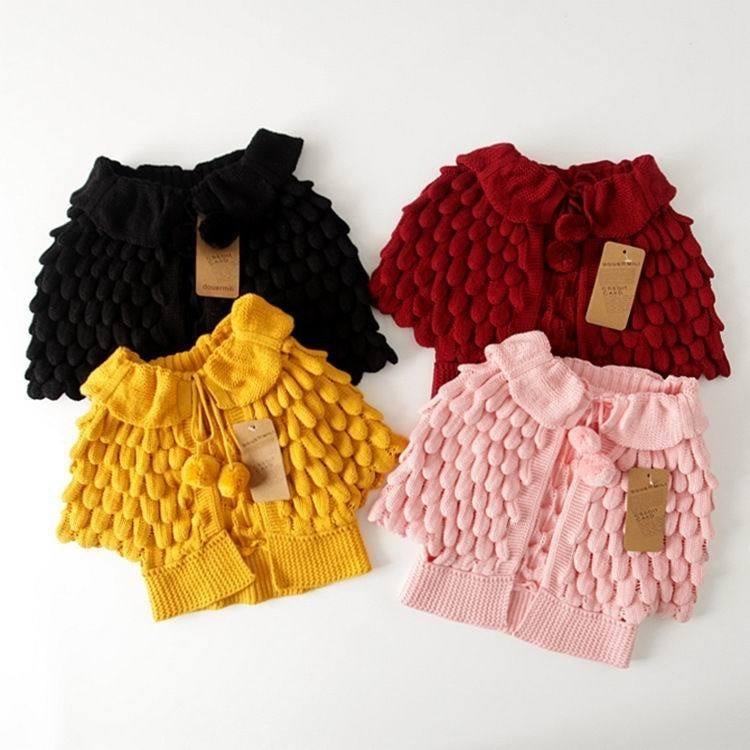 Girl Cardigan Autumn Knitting Wool Bat Sleeve Sweater 2-6Y - MomyMall