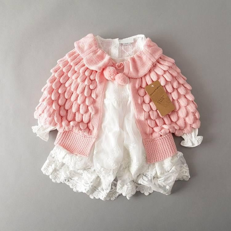 Girl Cardigan Autumn Knitting Wool Bat Sleeve Sweater 2-6Y - MomyMall