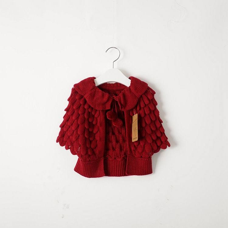 Girl Cardigan Autumn Knitting Wool Bat Sleeve Sweater 2-6Y - MomyMall