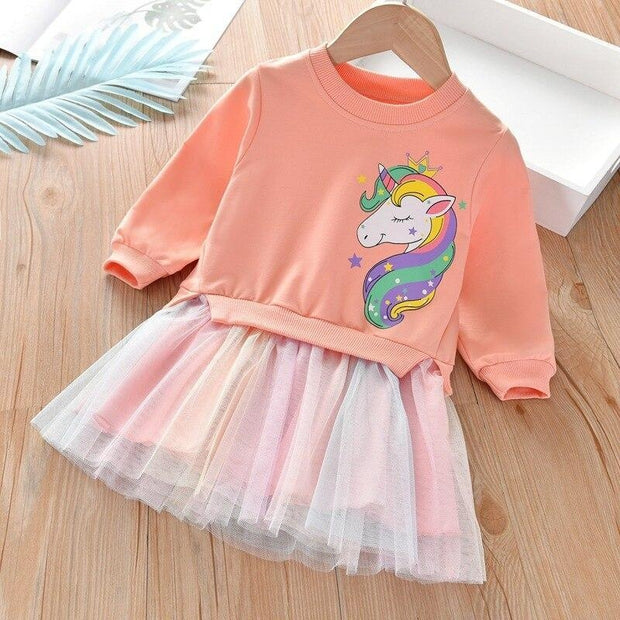 unicorn winter dress Unicorn Princess Dress 2022 Autumn Toddler Kids Dresses For Girls Children Birthday Party Halloween Christmas Costume 2 to 7 Y