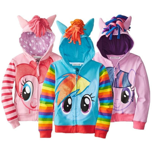 Kids Girls Spring Casual Pony Coats - MomyMall