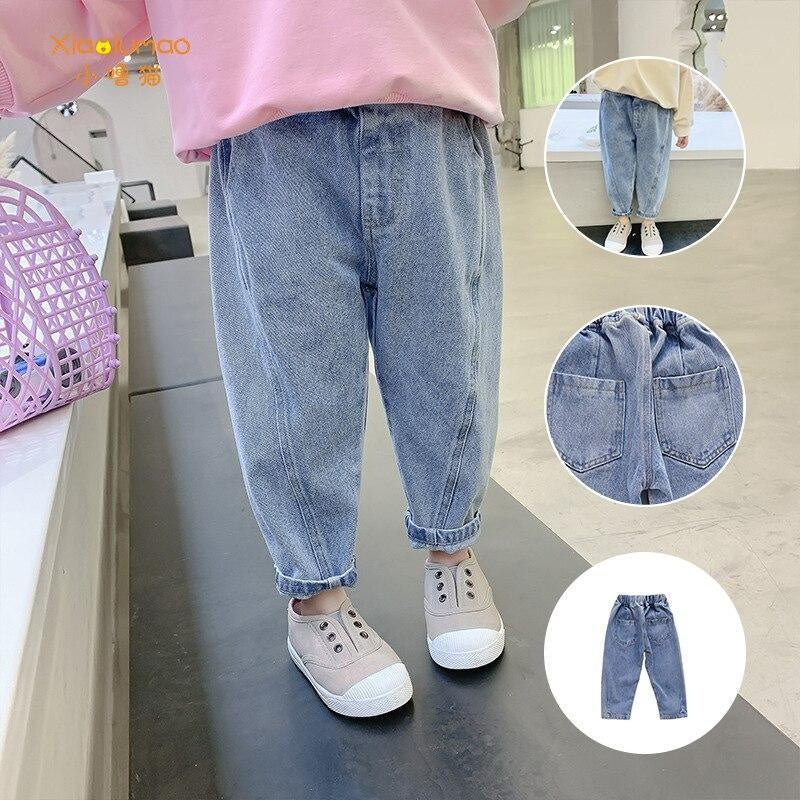 Baby Girls Jeans Autumn Trousers Fashion Denim Pants 2-8 Years - MomyMall