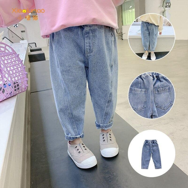 Baby Girls Jeans Autumn Trousers Fashion Denim Pants 2-8 Years - MomyMall