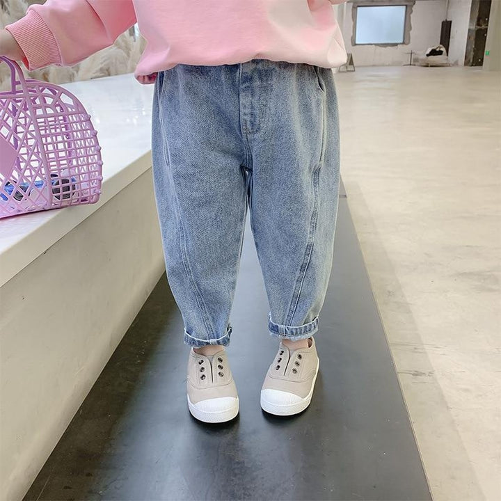 Baby Girls Jeans Autumn Trousers Fashion Denim Pants 2-8 Years - MomyMall