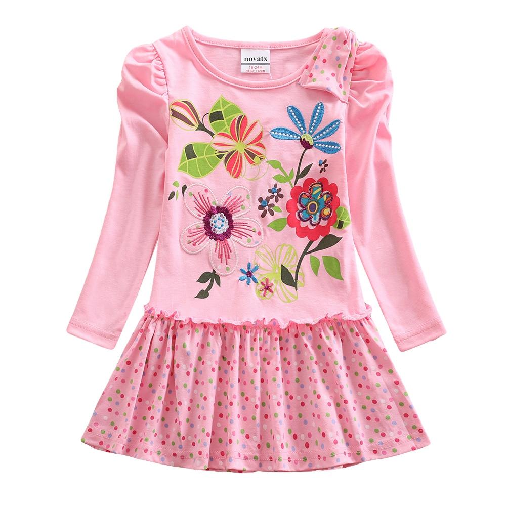 Girls Long Sleeve Spring Autumn New Embroidered Dress 2~8 Years