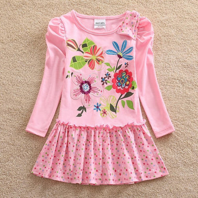 Girls Long Sleeve Spring Autumn New Embroidered Dress 2~8 Years