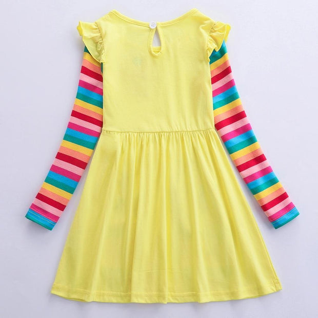 long sleeve unicorn dress Toddler/Kid Girl Unicorn Design Striped Long Sleeve Dress 4-5T
