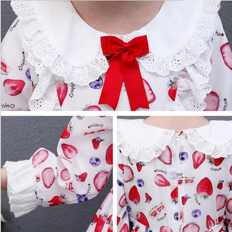 Girls Princess Winter Print Lolita Wedding Teenage Christmas Dress - MomyMall