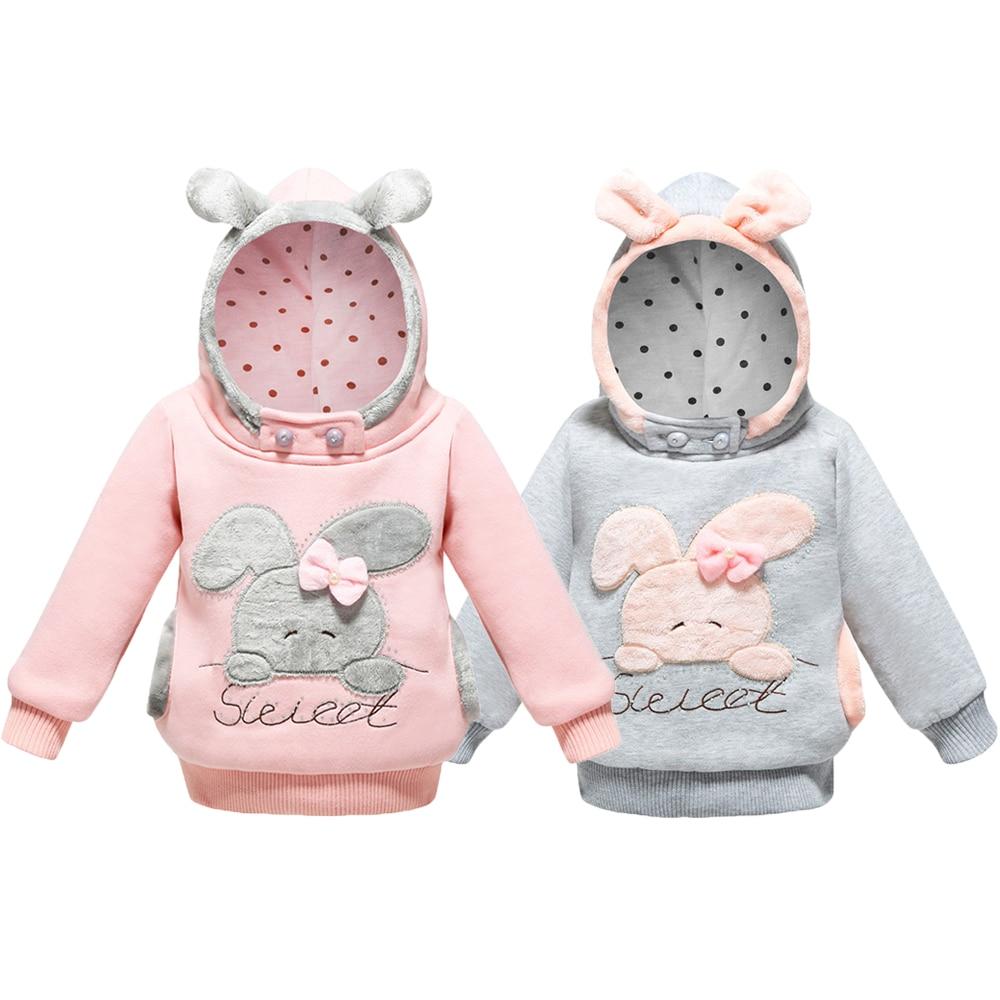 Girls Sweatshirt Cartoon Rabbit Hooded Coats - MomyMall