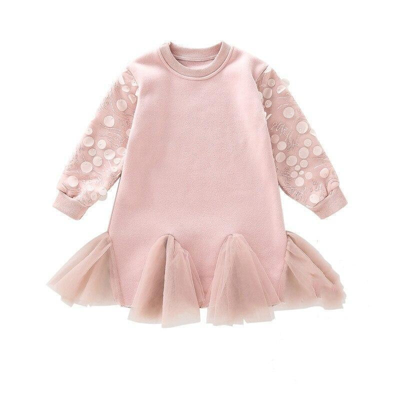 Girls Dress Tutu Lace Long Sleeve Elegant Fashion Dresses 4-14 Years - MomyMall