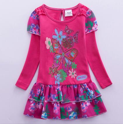 Girls Long-sleeved Spring  Autumn Embroidered Leisure Dresses