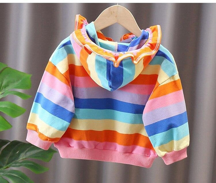 Girls Fall Cute Flower Stripes Fashion Sweatshirt 2-7Years - MomyMall