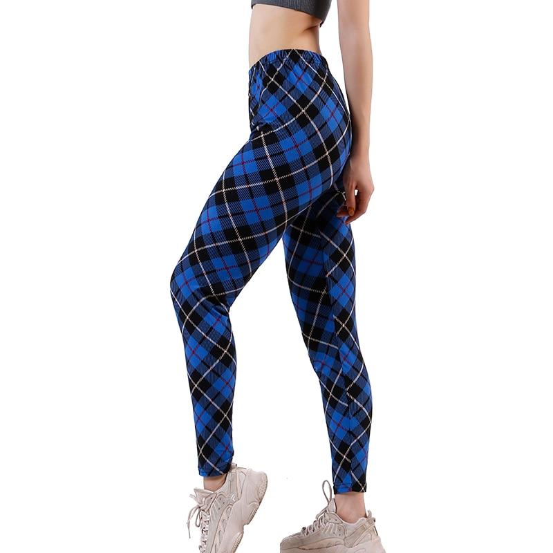 Stretchy Plaid Fitness Leggings